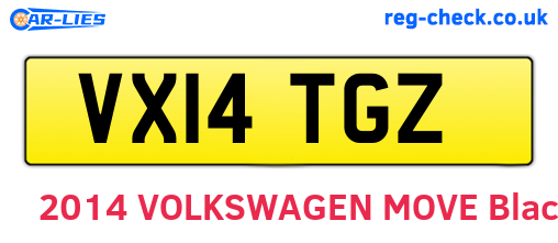 VX14TGZ are the vehicle registration plates.