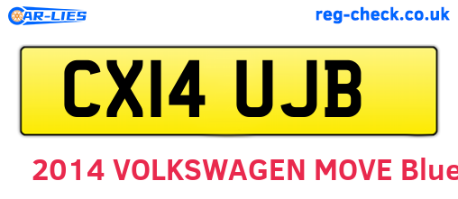CX14UJB are the vehicle registration plates.