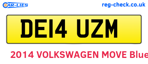 DE14UZM are the vehicle registration plates.