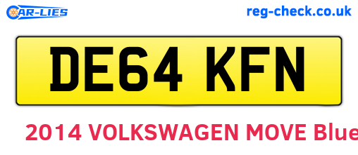 DE64KFN are the vehicle registration plates.