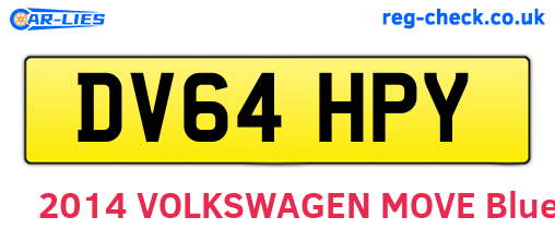 DV64HPY are the vehicle registration plates.