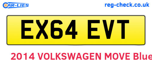 EX64EVT are the vehicle registration plates.