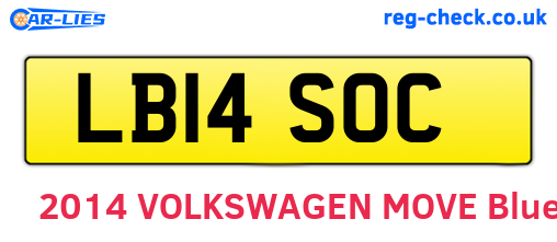 LB14SOC are the vehicle registration plates.