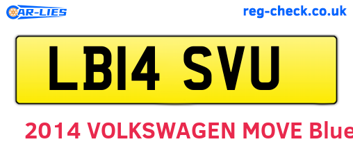 LB14SVU are the vehicle registration plates.