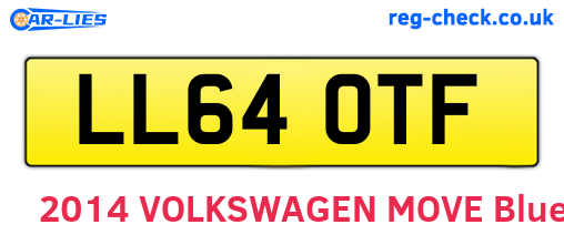 LL64OTF are the vehicle registration plates.