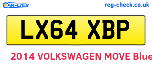 LX64XBP are the vehicle registration plates.