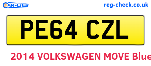 PE64CZL are the vehicle registration plates.