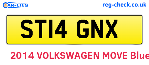 ST14GNX are the vehicle registration plates.