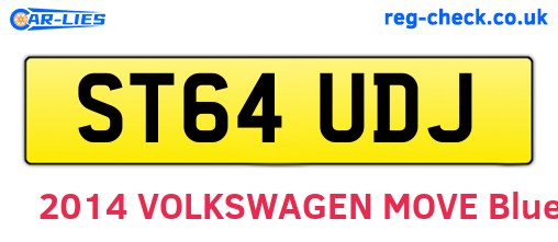 ST64UDJ are the vehicle registration plates.