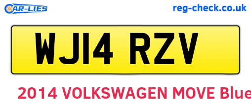 WJ14RZV are the vehicle registration plates.