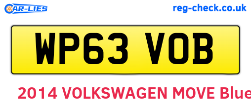 WP63VOB are the vehicle registration plates.