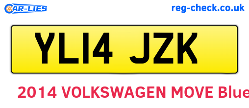 YL14JZK are the vehicle registration plates.
