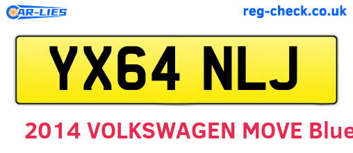 YX64NLJ are the vehicle registration plates.