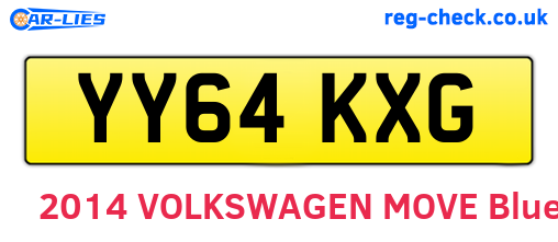 YY64KXG are the vehicle registration plates.