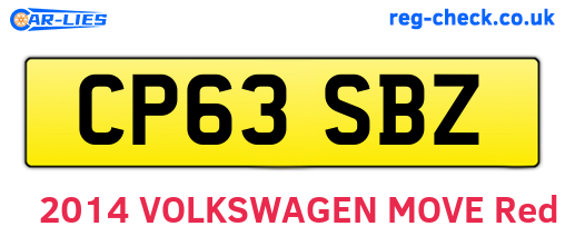 CP63SBZ are the vehicle registration plates.