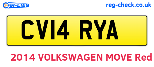 CV14RYA are the vehicle registration plates.