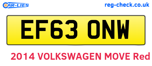 EF63ONW are the vehicle registration plates.