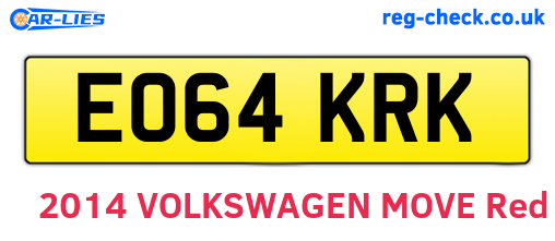 EO64KRK are the vehicle registration plates.