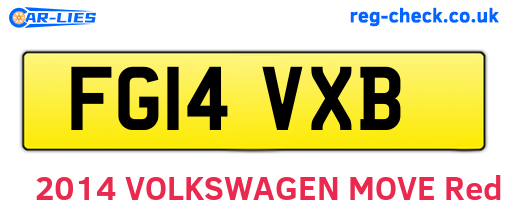 FG14VXB are the vehicle registration plates.