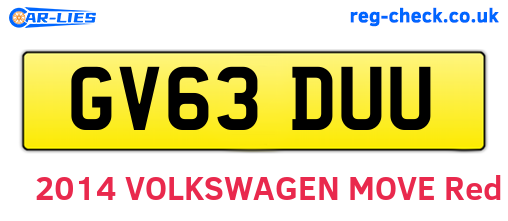 GV63DUU are the vehicle registration plates.