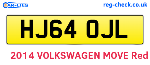 HJ64OJL are the vehicle registration plates.