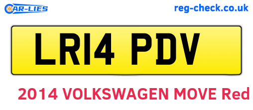 LR14PDV are the vehicle registration plates.
