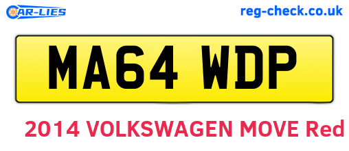 MA64WDP are the vehicle registration plates.