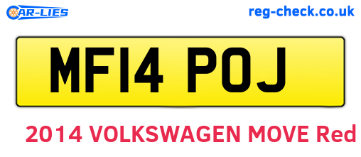 MF14POJ are the vehicle registration plates.