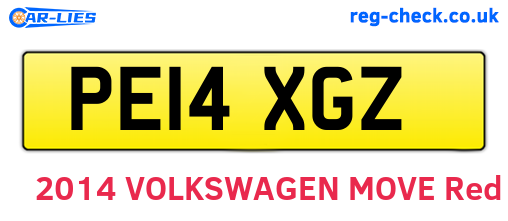 PE14XGZ are the vehicle registration plates.