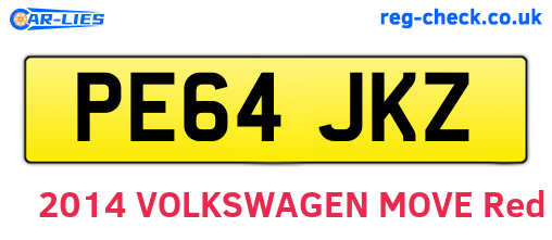 PE64JKZ are the vehicle registration plates.