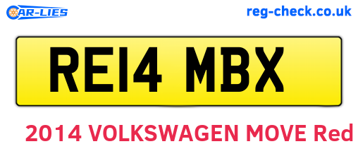 RE14MBX are the vehicle registration plates.