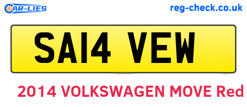 SA14VEW are the vehicle registration plates.