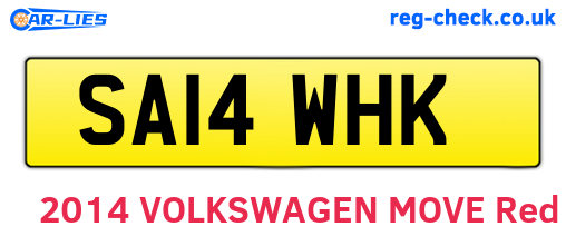 SA14WHK are the vehicle registration plates.