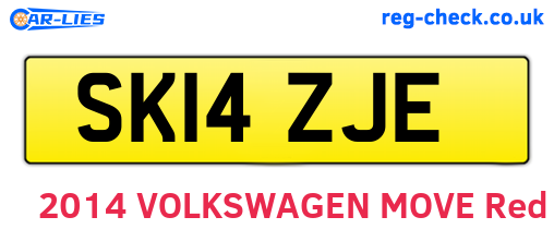 SK14ZJE are the vehicle registration plates.