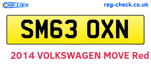 SM63OXN are the vehicle registration plates.