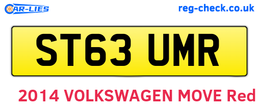 ST63UMR are the vehicle registration plates.