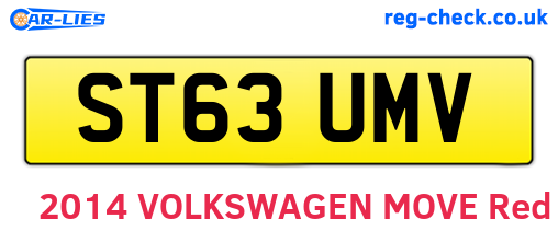 ST63UMV are the vehicle registration plates.
