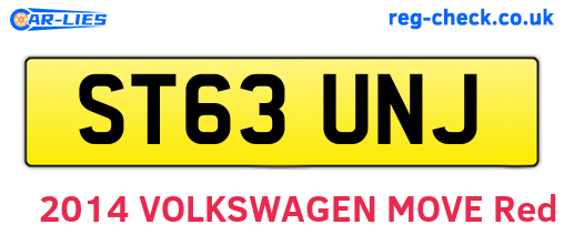 ST63UNJ are the vehicle registration plates.