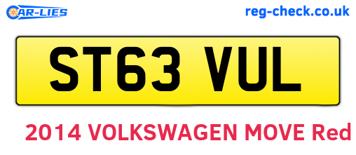 ST63VUL are the vehicle registration plates.