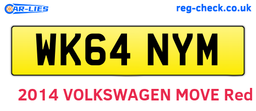 WK64NYM are the vehicle registration plates.