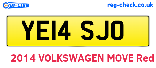 YE14SJO are the vehicle registration plates.