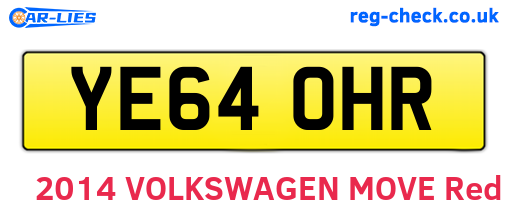 YE64OHR are the vehicle registration plates.
