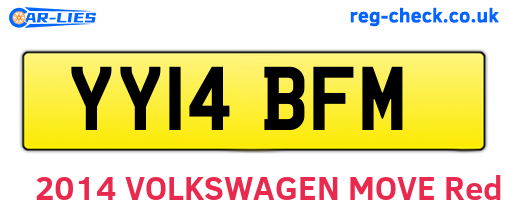YY14BFM are the vehicle registration plates.