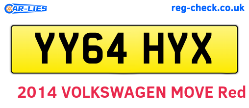 YY64HYX are the vehicle registration plates.