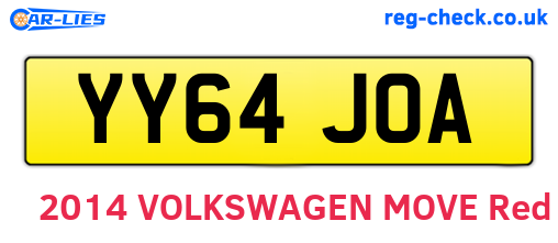 YY64JOA are the vehicle registration plates.