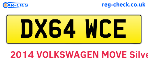 DX64WCE are the vehicle registration plates.