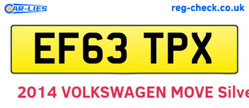 EF63TPX are the vehicle registration plates.