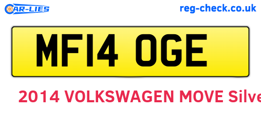 MF14OGE are the vehicle registration plates.