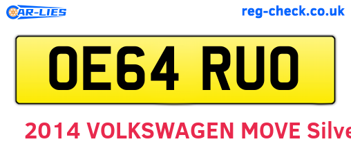 OE64RUO are the vehicle registration plates.