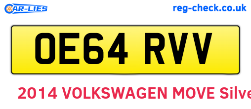 OE64RVV are the vehicle registration plates.